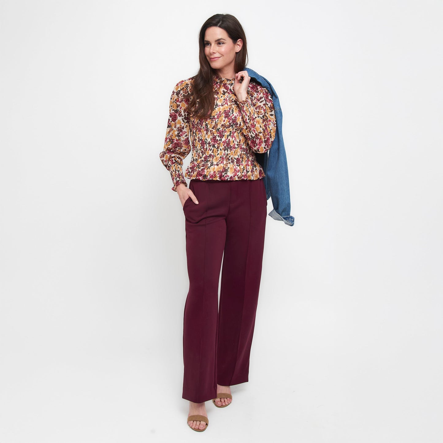 Hazel Smocked Long Sleeve Blouse