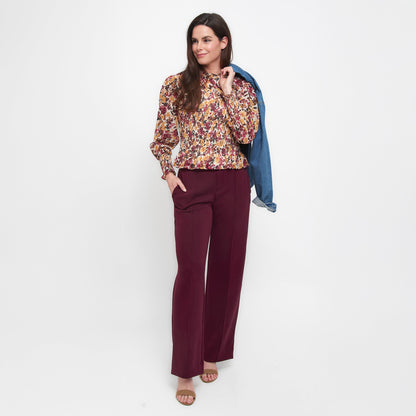 Hazel Smocked Long Sleeve Blouse