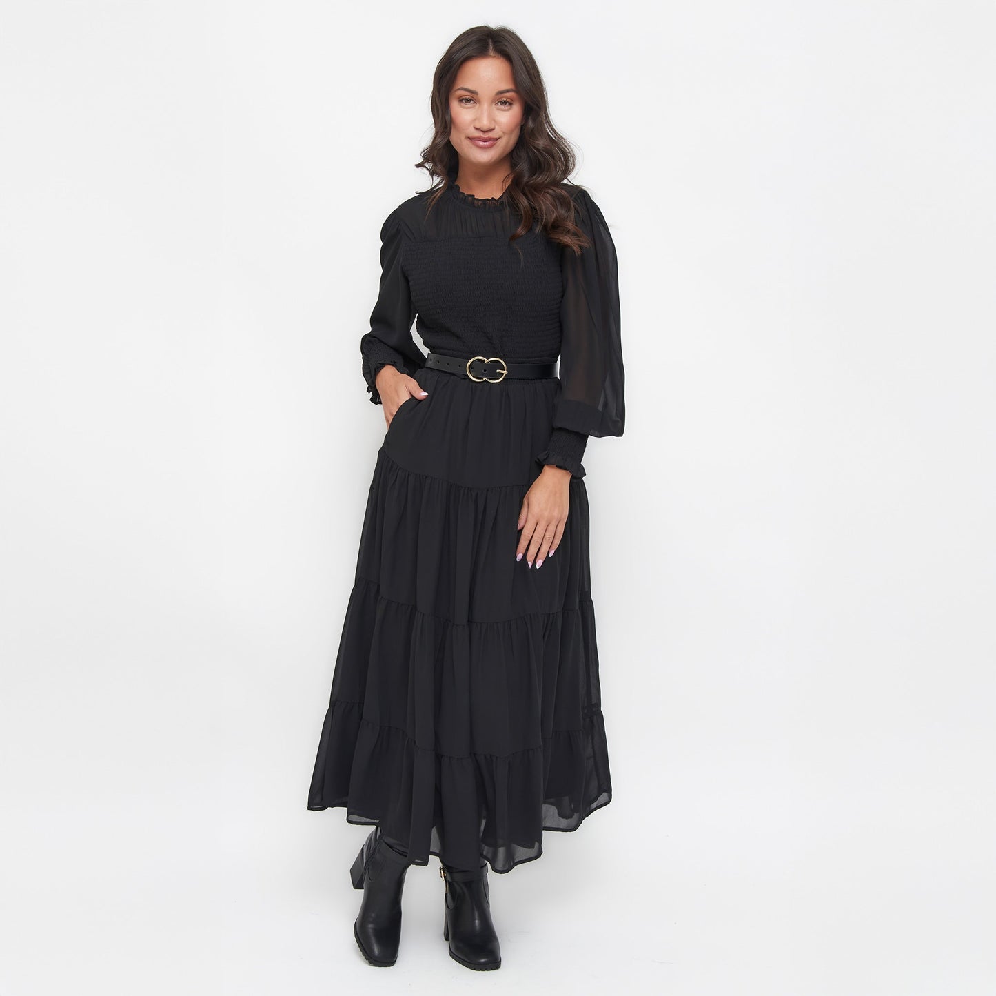 Hazel Smocked Long Sleeve Blouse