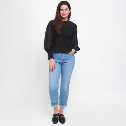 Hazel Smocked Long Sleeve Blouse
