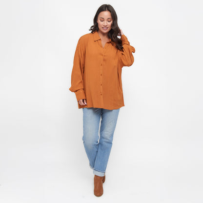 Reece Boyfriend Button Up Top