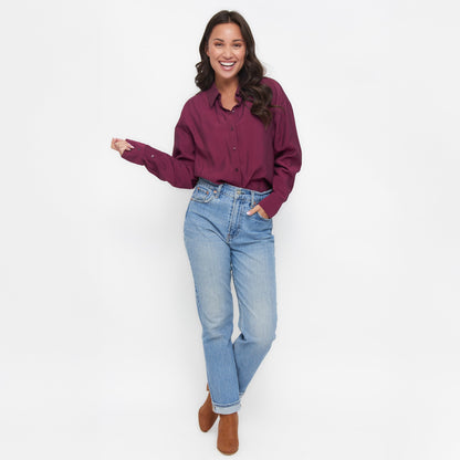 Reece Boyfriend Button Up Top