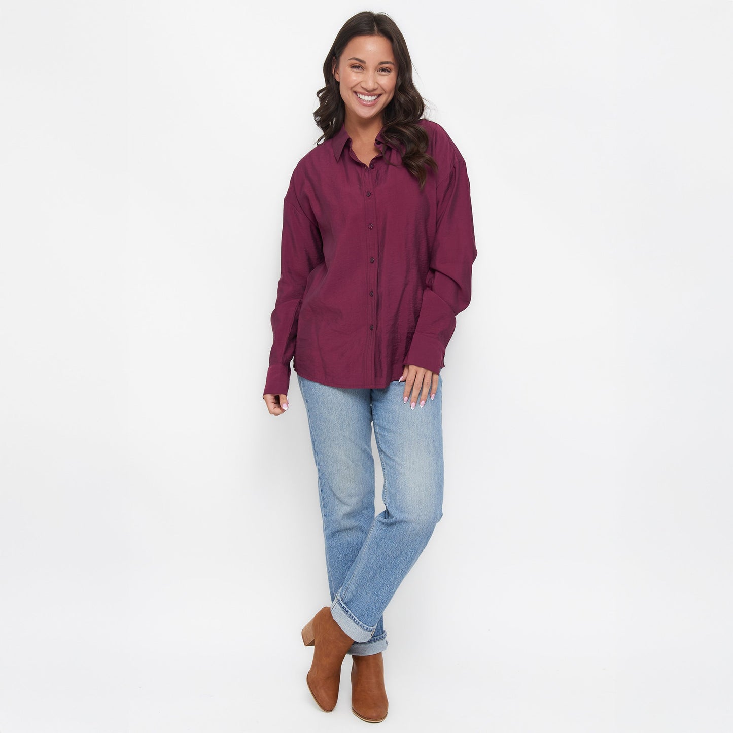 Reece Boyfriend Button Up Top