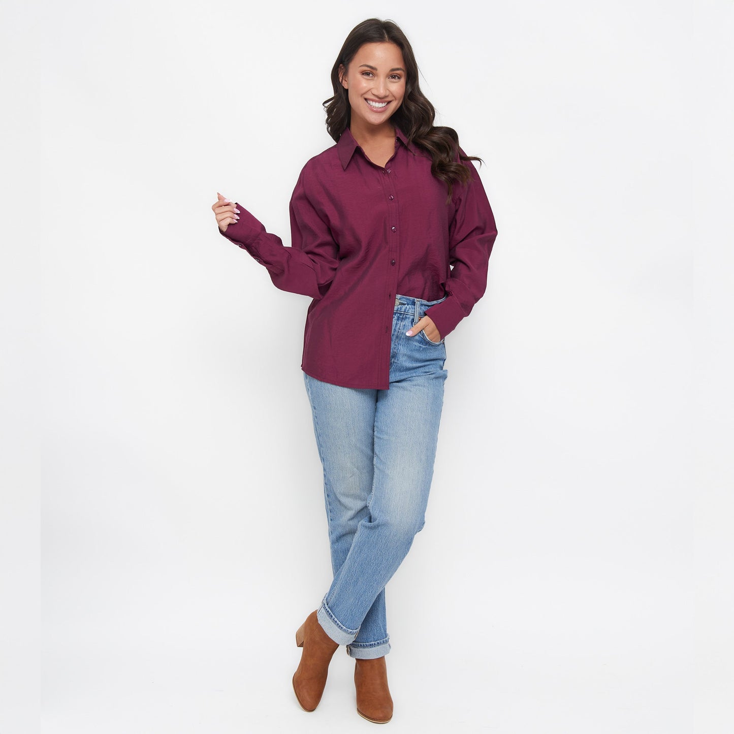 Reece Boyfriend Button Up Top