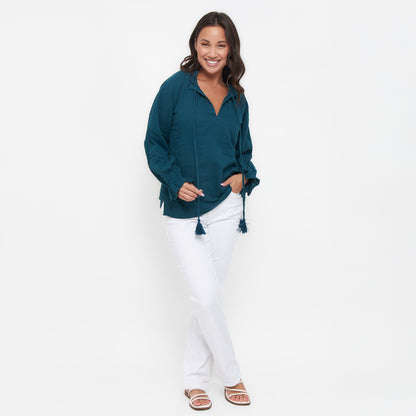 Jasmine Gauze Long Sleeve Blouse
