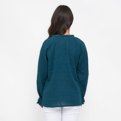 Jasmine Gauze Long Sleeve Blouse