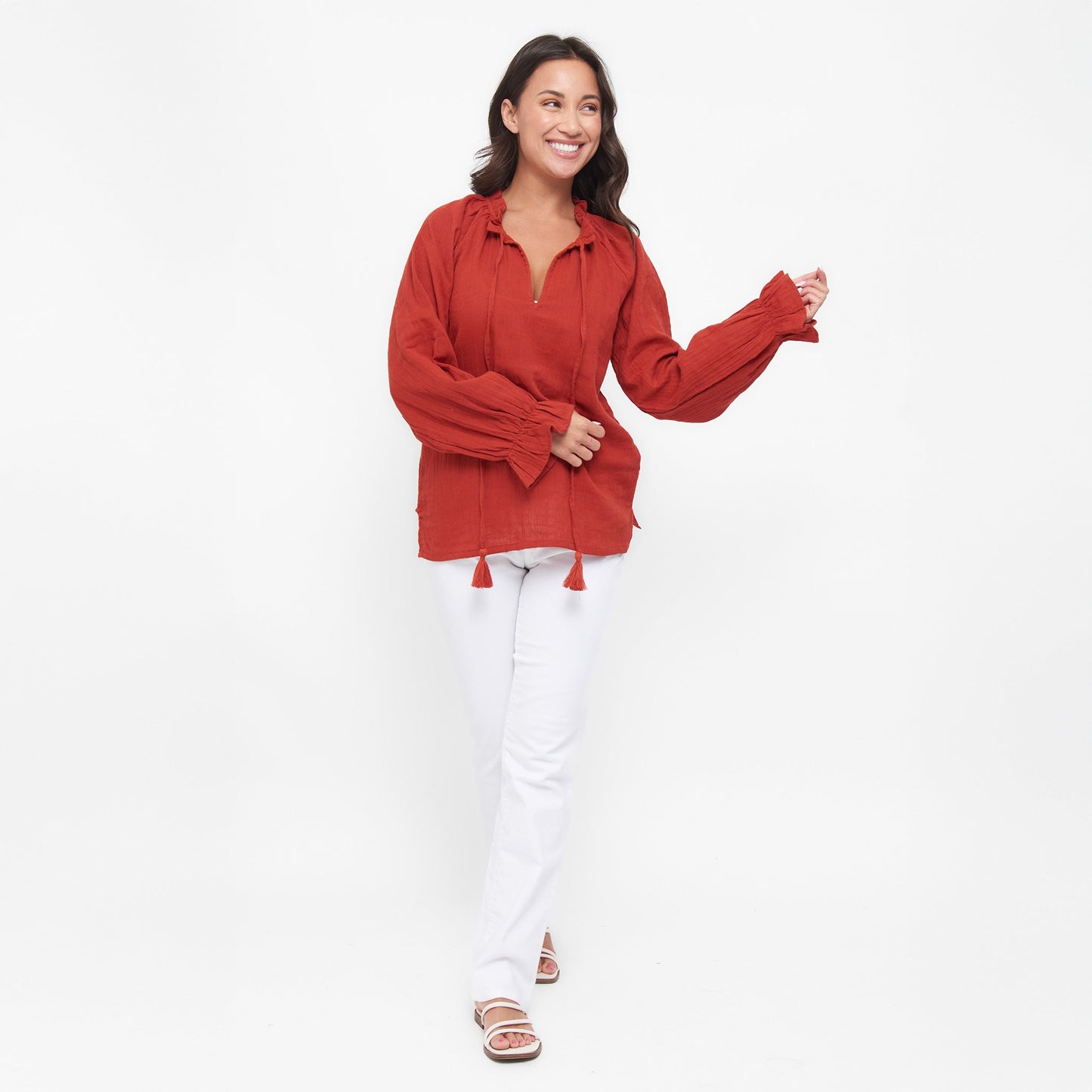 Jasmine Gauze Long Sleeve Blouse