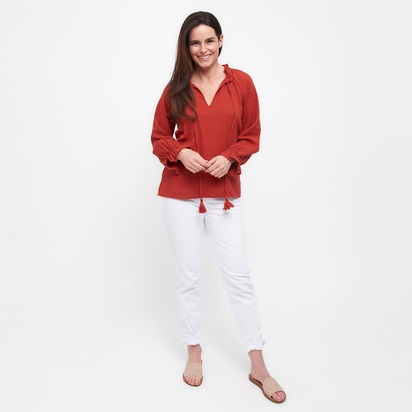 Jasmine Gauze Long Sleeve Blouse