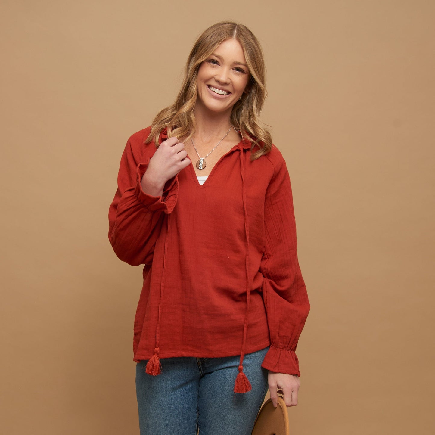 Jasmine Gauze Long Sleeve Blouse