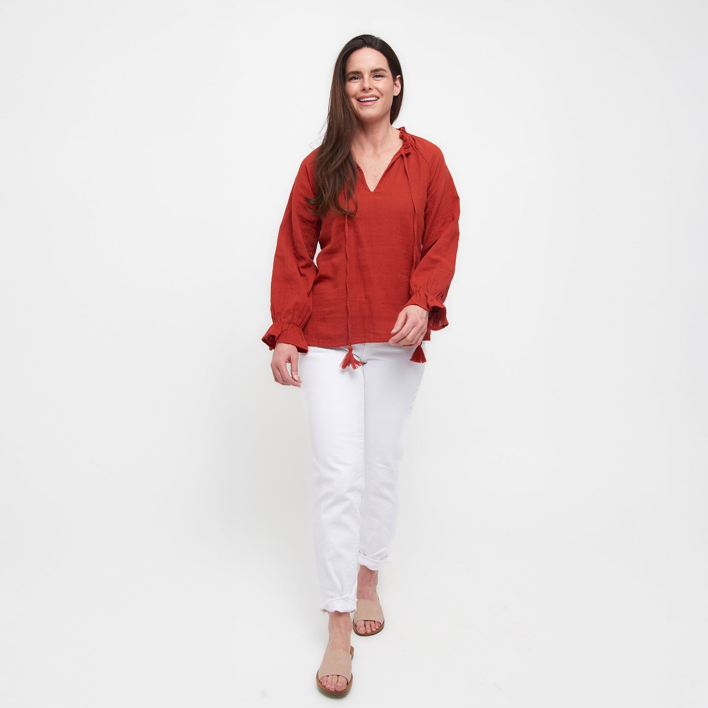Jasmine Gauze Long Sleeve Blouse