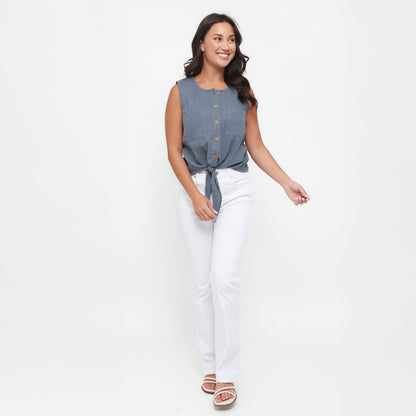Jasmine Gauze Button Up Tank