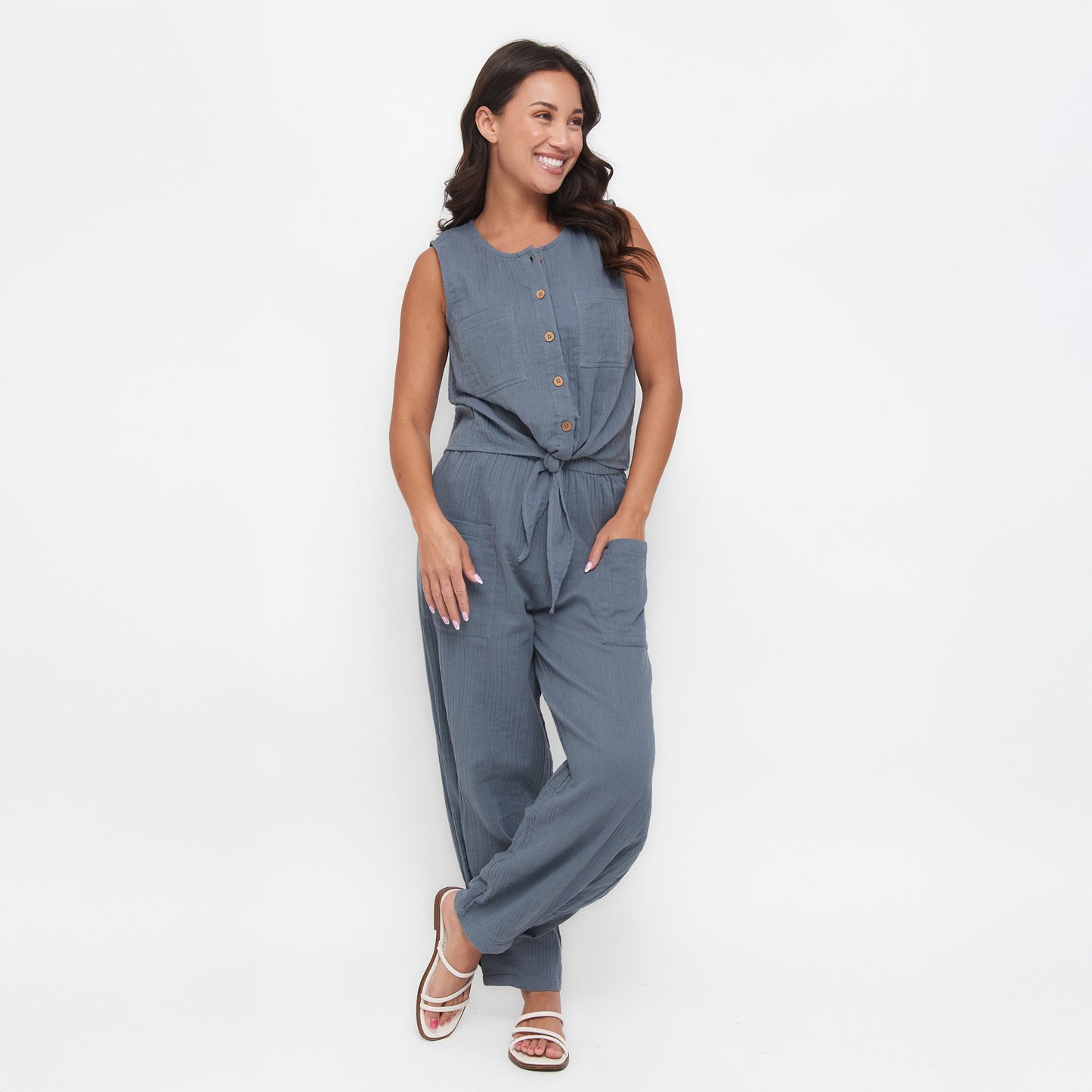 Jasmine Gauze Button Up Tank