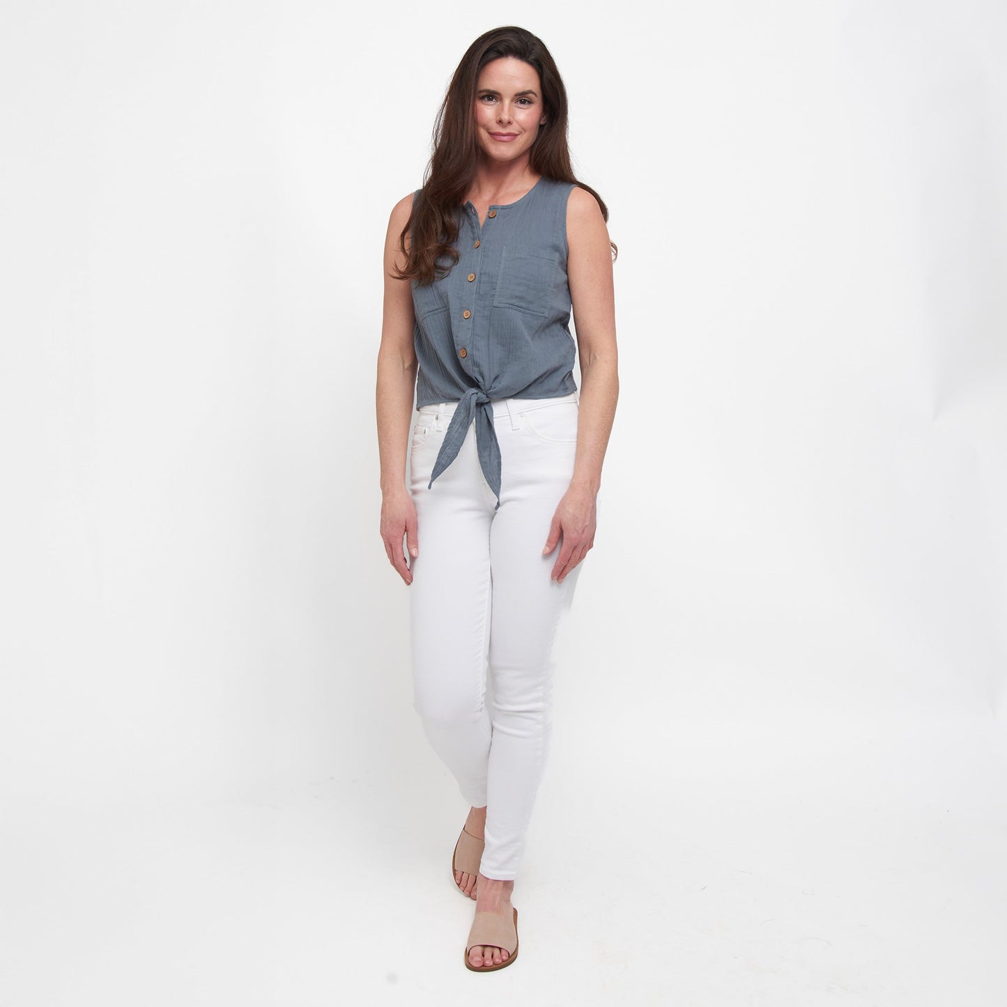 Jasmine Gauze Button Up Tank