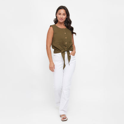 Jasmine Gauze Button Up Tank
