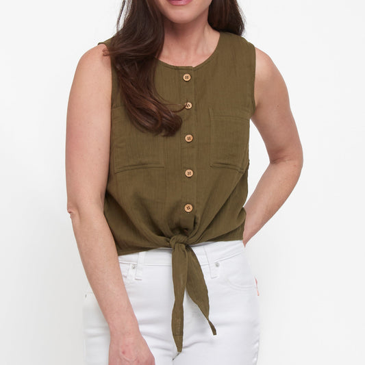 Jasmine Gauze Button Up Tank