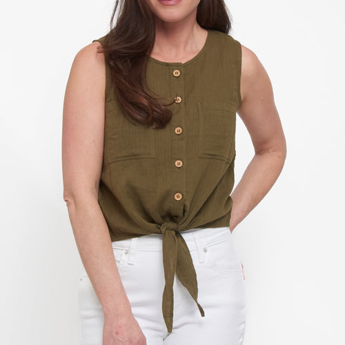 Jasmine Gauze Button Up Tank