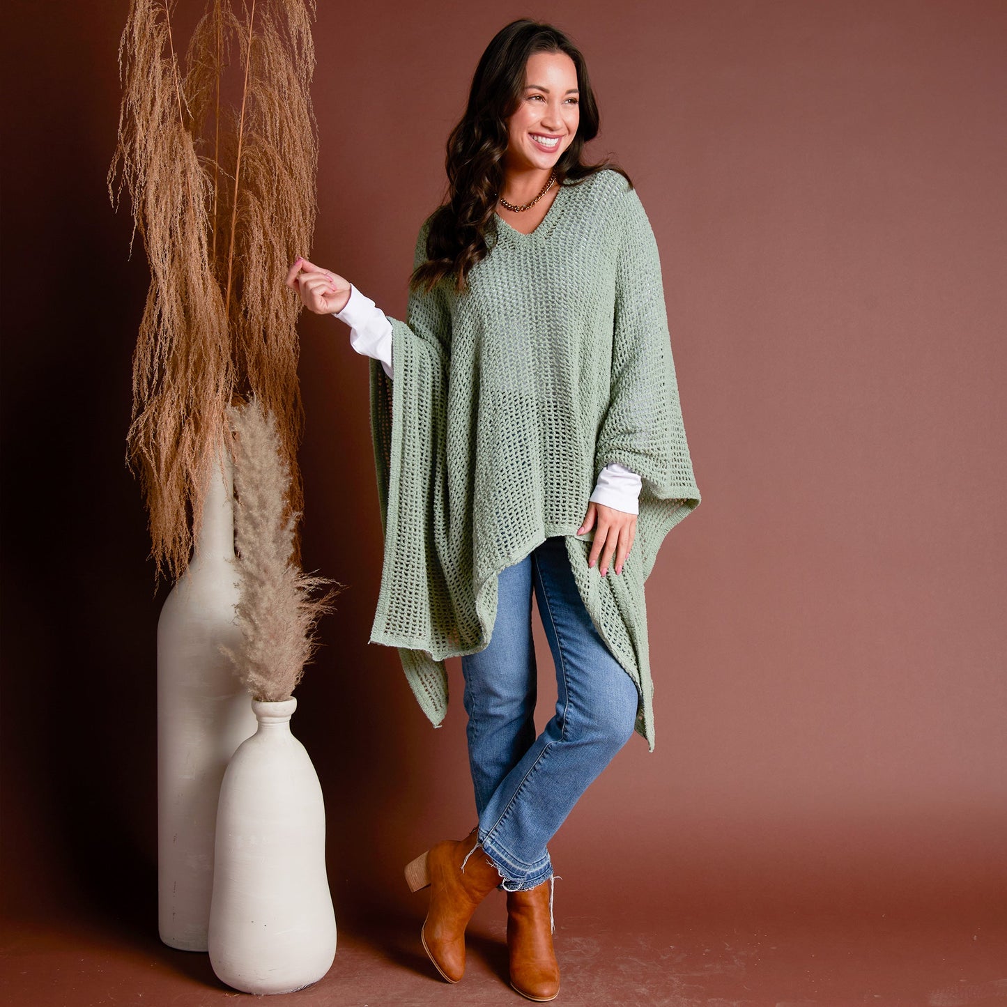 Presley Open Sweater Knit Poncho