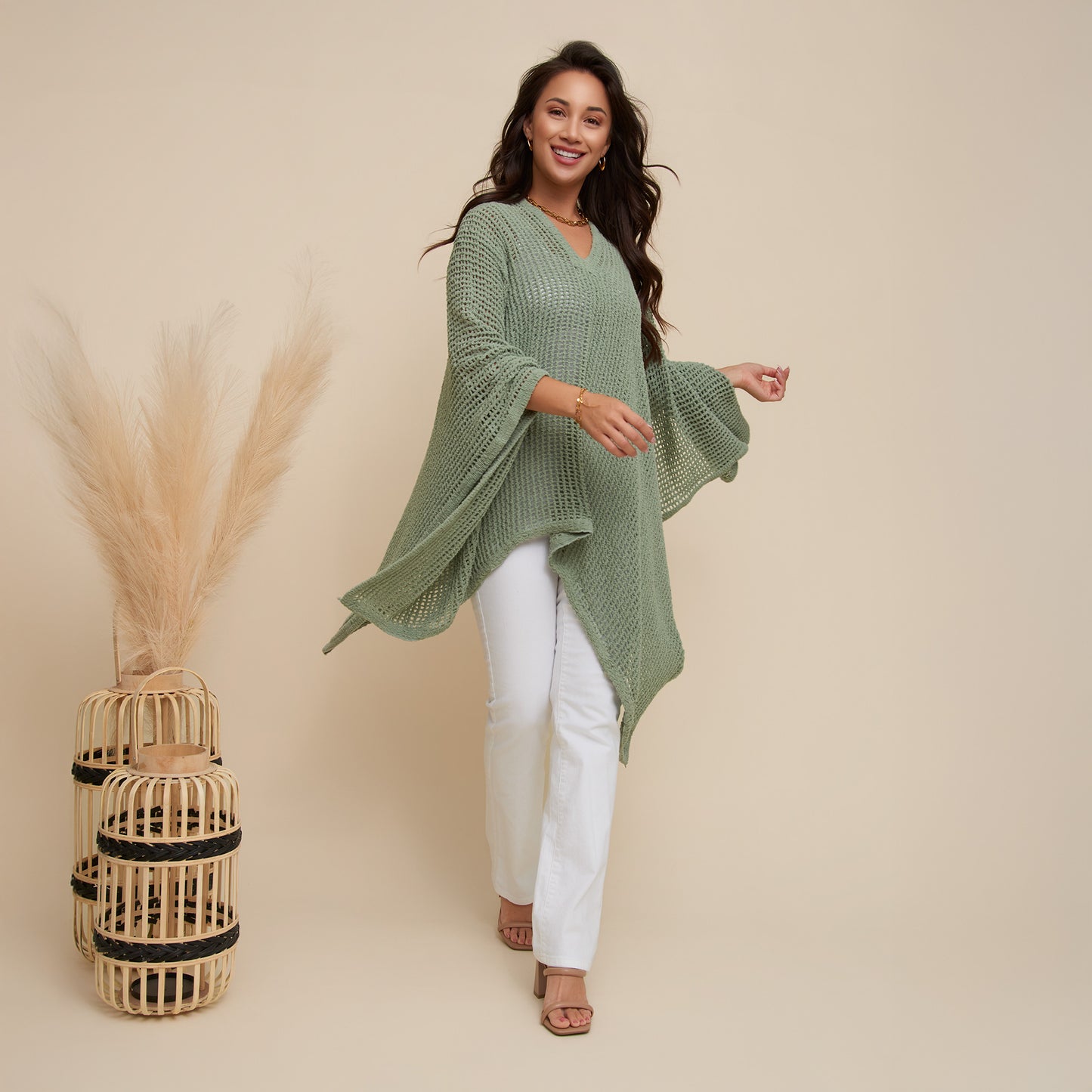 Presley Open Sweater Knit Poncho