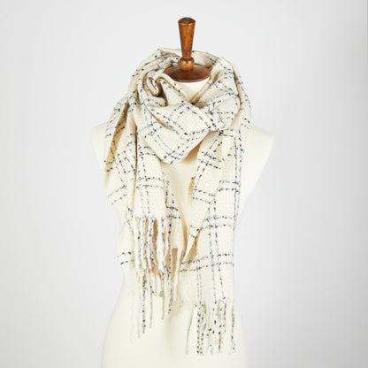 Riley Plaid Fringe Scarf