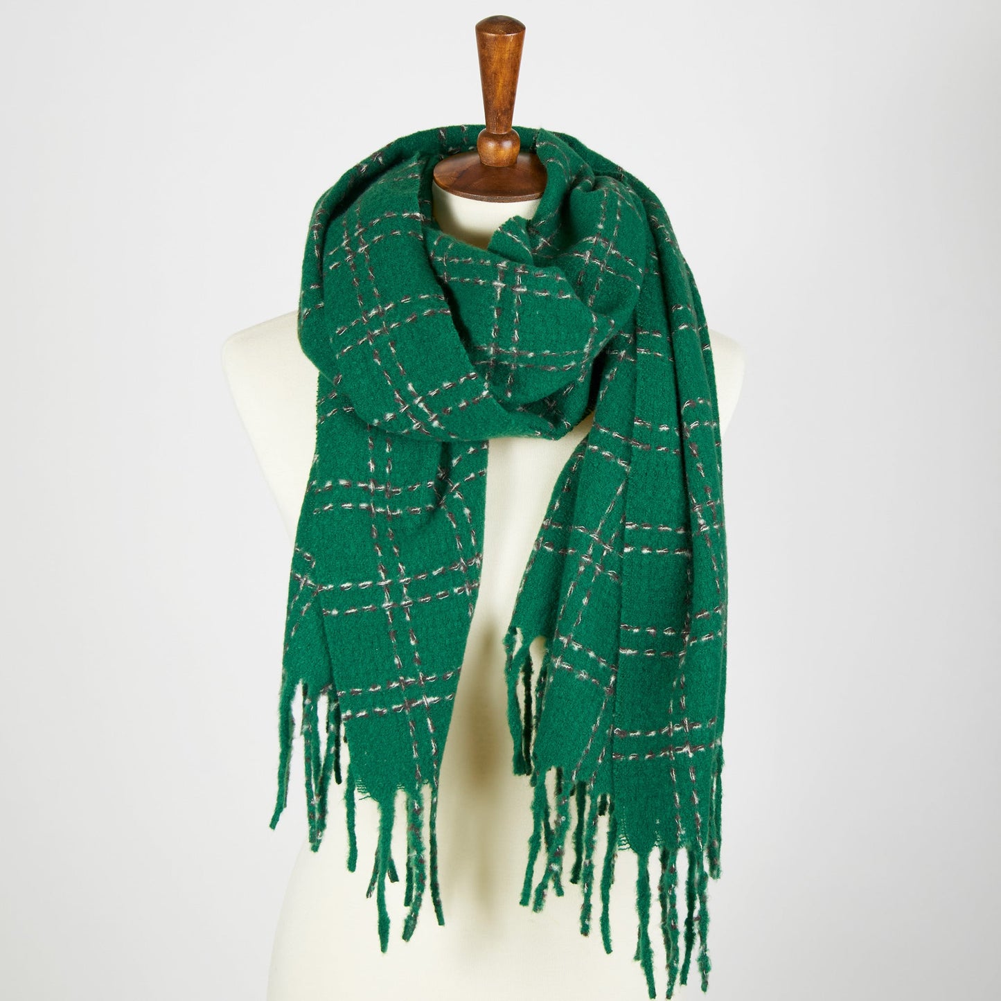 Riley Plaid Fringe Scarf