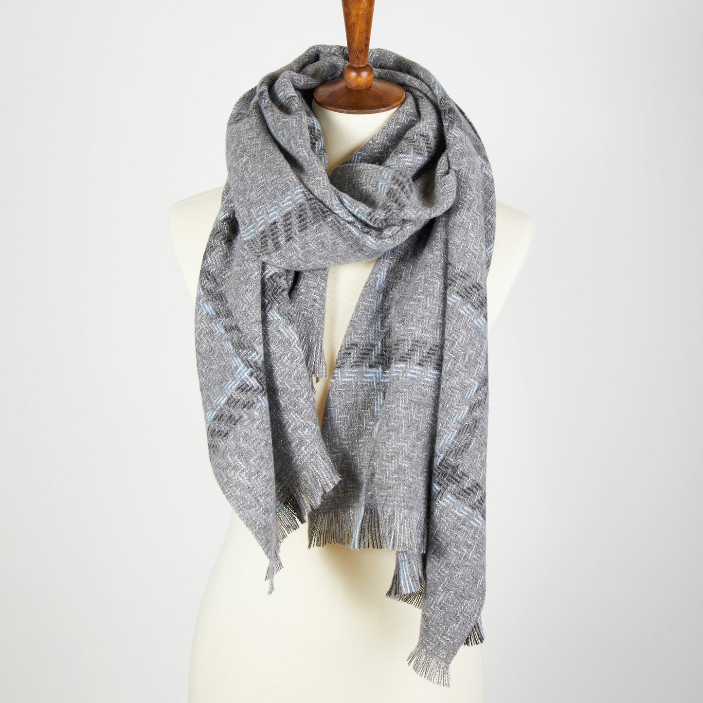 Cameron Wool Blend Windowpane Scarf