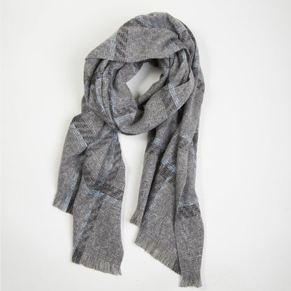 Cameron Wool Blend Windowpane Scarf