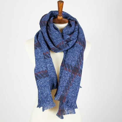 Cameron Wool Blend Windowpane Scarf