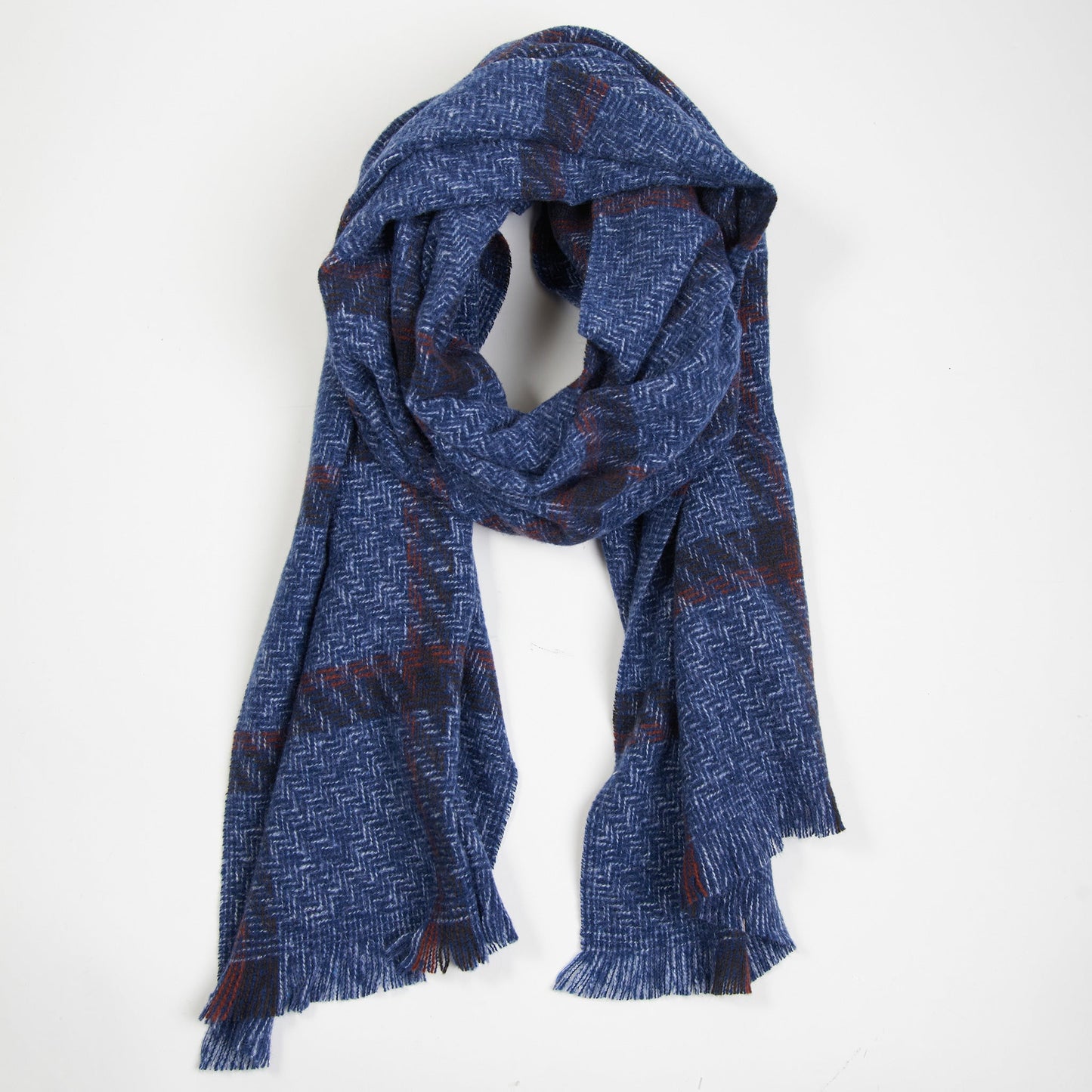 Cameron Wool Blend Windowpane Scarf