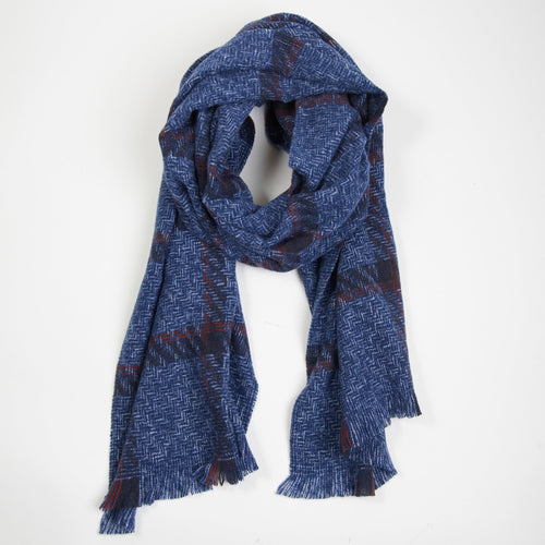 Cameron Wool Blend Windowpane Scarf