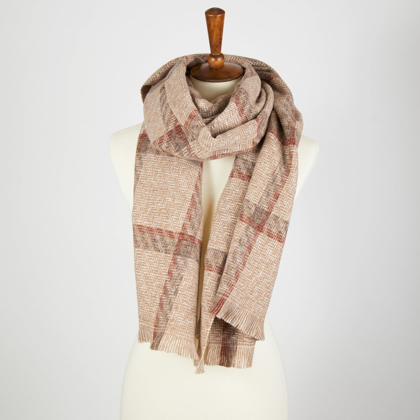 Cameron Wool Blend Windowpane Scarf