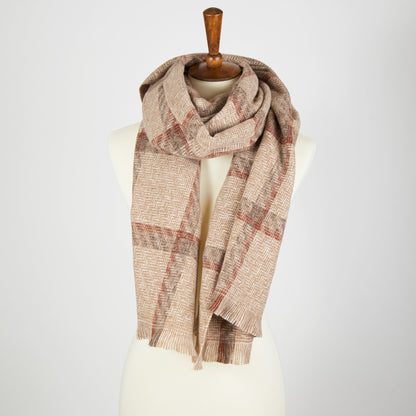 Cameron Wool Blend Windowpane Scarf
