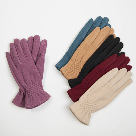 12 Piece Rikki Fishtail Faux Suede Glove Assortment