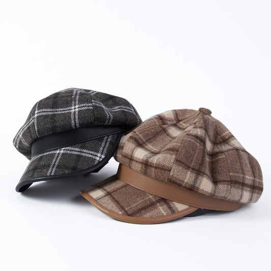 4 Piece Aura Plaid Newsboy Cap Assortment