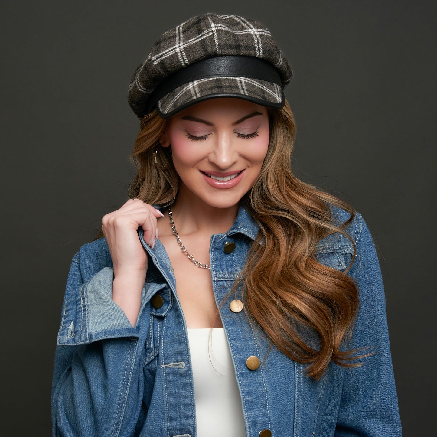 Aura Plaid Newsboy Cap