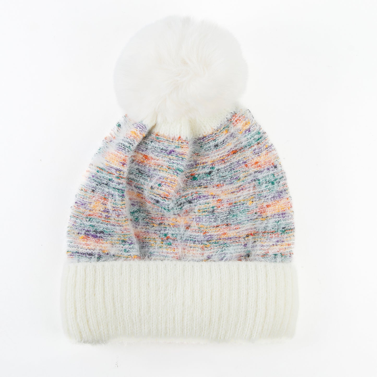 Kirry Knit Flecked Pom Beanie