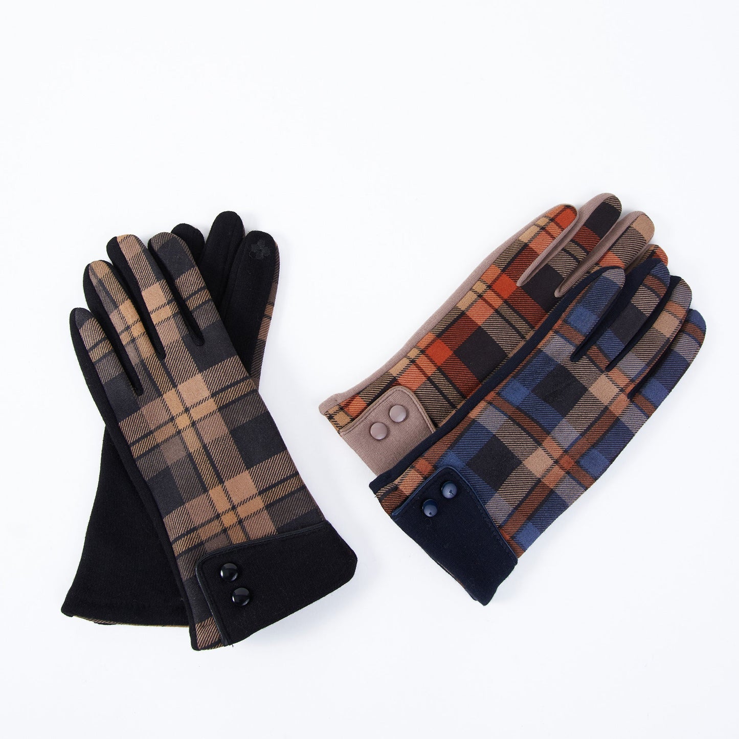 6 Piece Maisy Plaid Button Cuff Glove Assortment