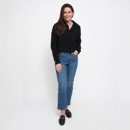 Tylie Teddy Bear Knit Polo Sweater