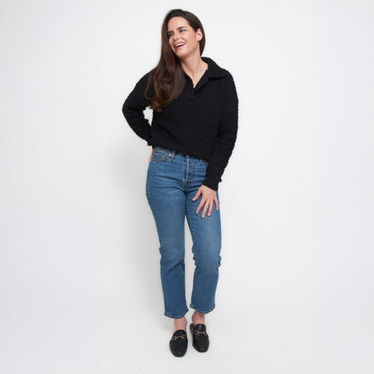 Tylie Teddy Bear Knit Polo Sweater
