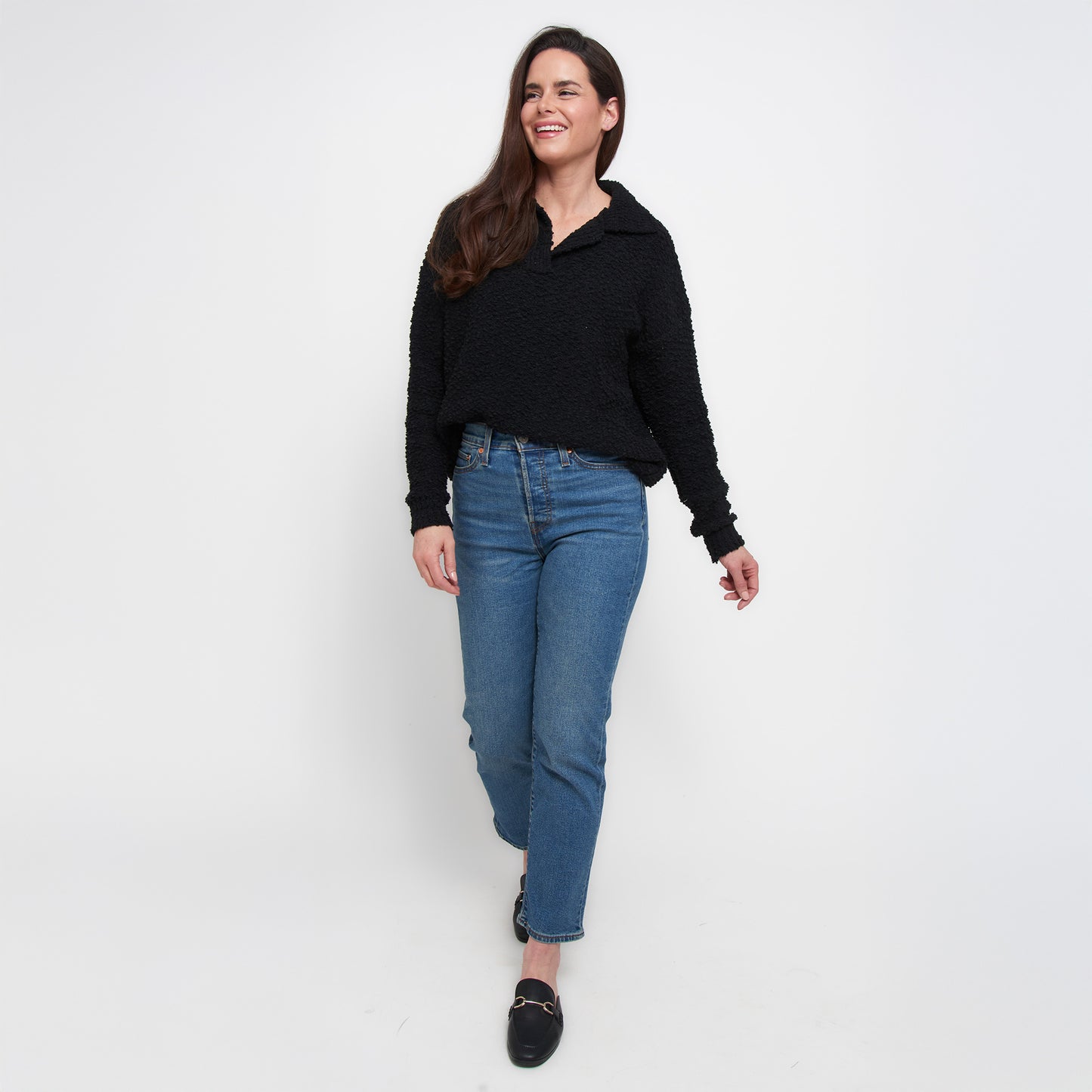 Tylie Teddy Bear Knit Polo Sweater