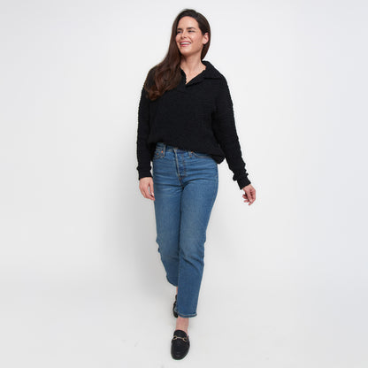 Tylie Teddy Bear Knit Polo Sweater