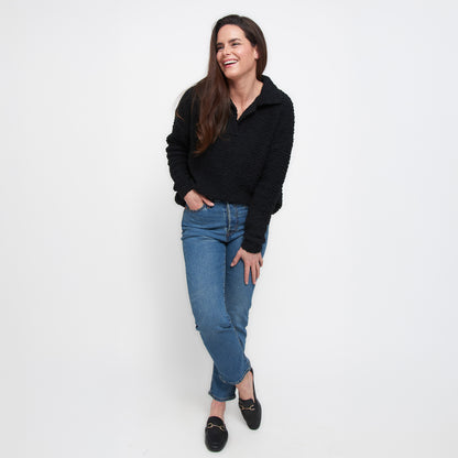 Tylie Teddy Bear Knit Polo Sweater