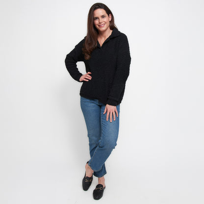 Tylie Teddy Bear Knit Polo Sweater