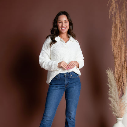 Tylie Teddy Bear Knit Polo Sweater