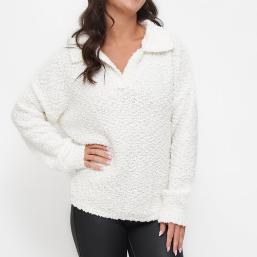Tylie Teddy Bear Knit Polo Sweater