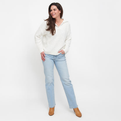 Tylie Teddy Bear Knit Polo Sweater
