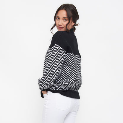 Skyler Herringbone Knit Mock Neck Sweater