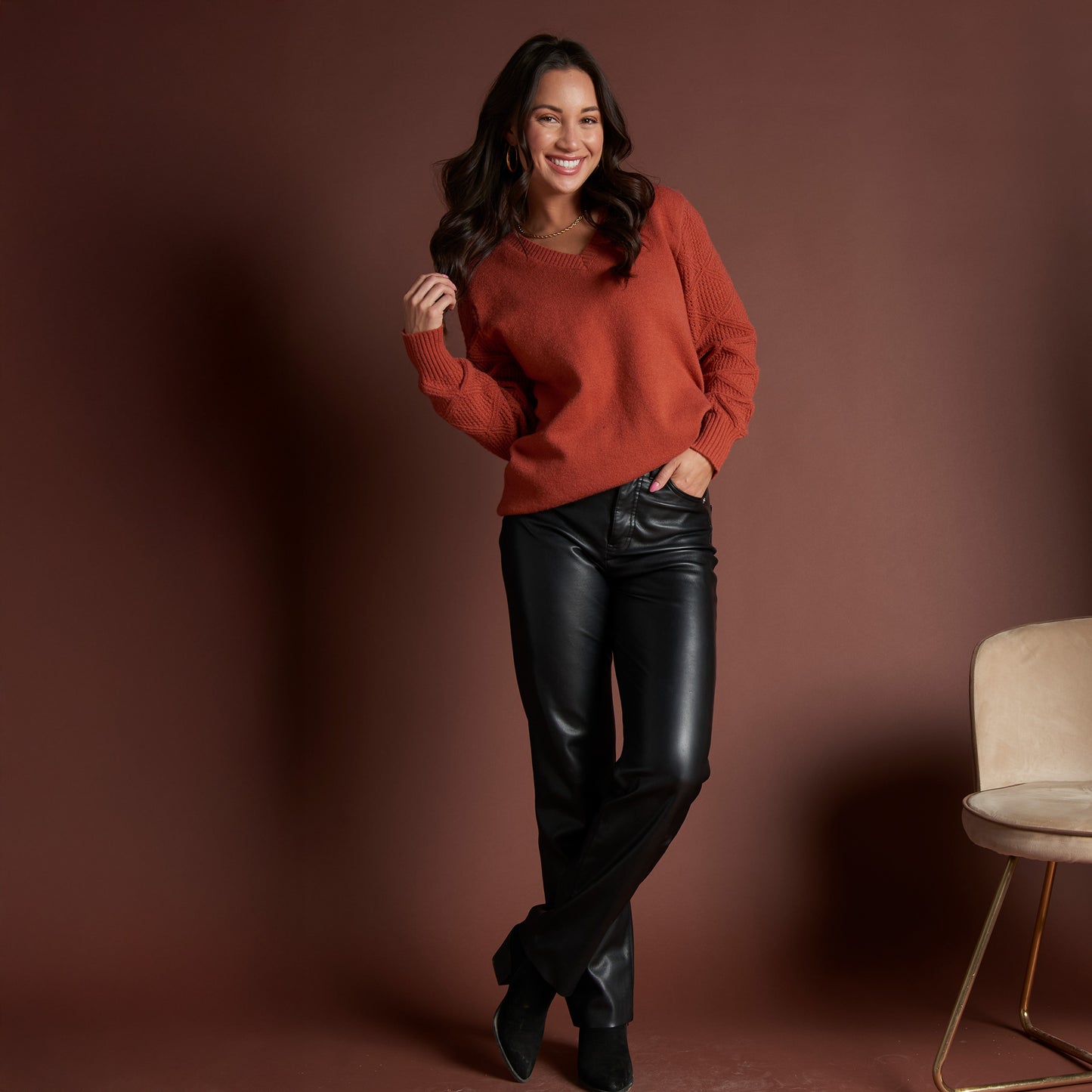 Emery Crochet Sleeve Sweater