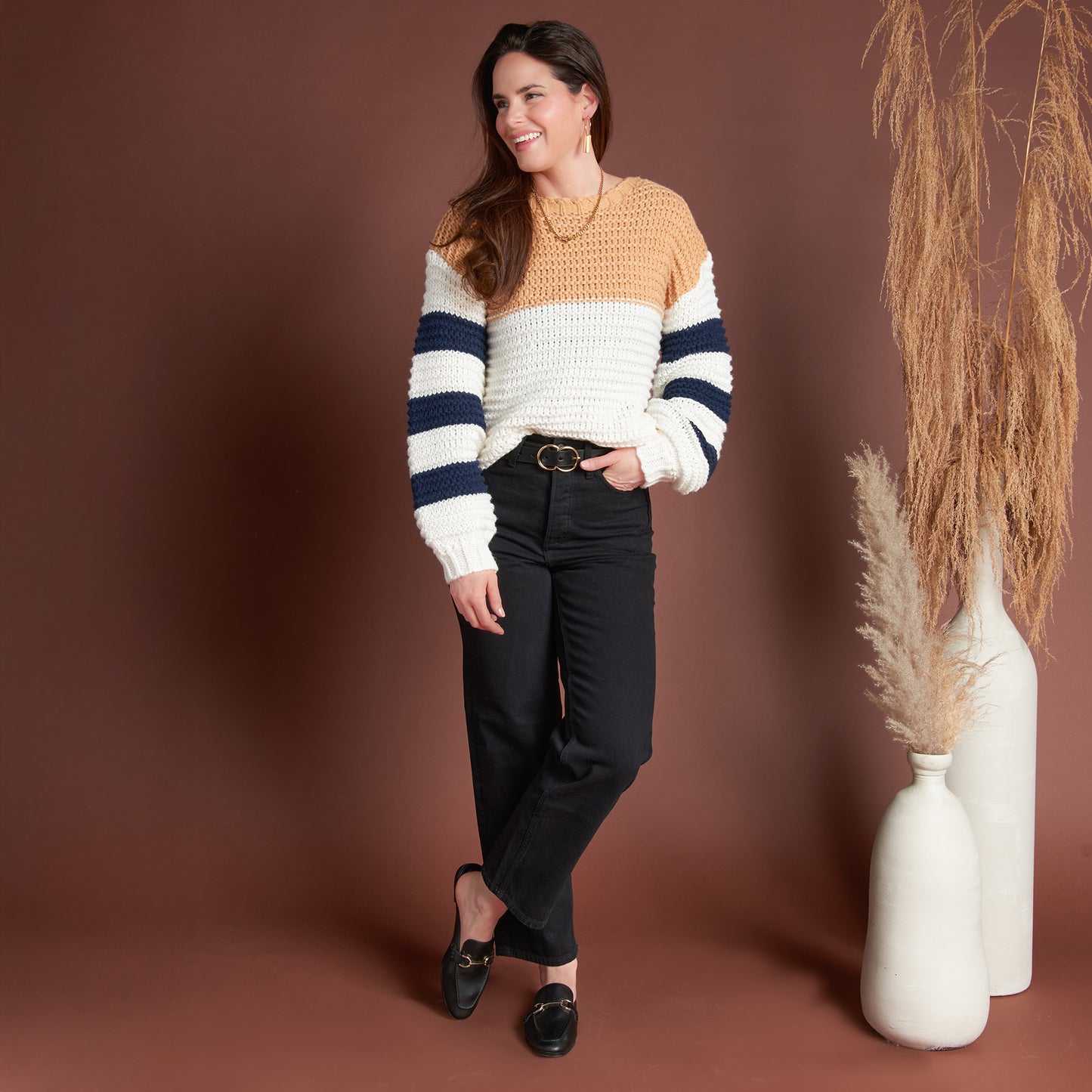 Kennedy Color Block Chunky Sweater