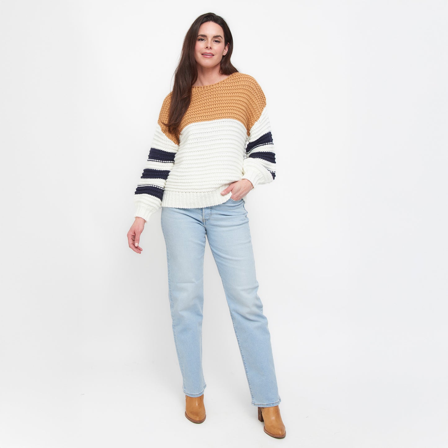 Kennedy Color Block Chunky Sweater