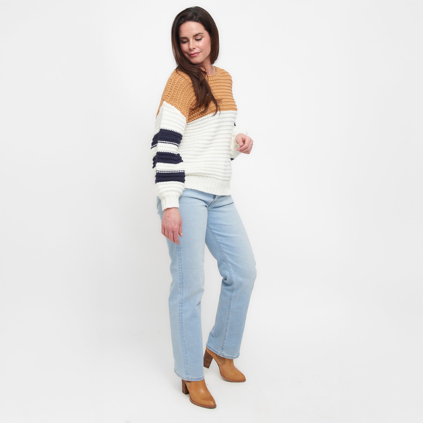 Kennedy Color Block Chunky Sweater